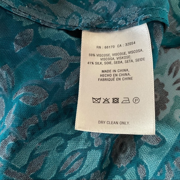 Anthropologie Floreat Valo Burnout Silk Blend Blouse Size M - Picture 6 of 7